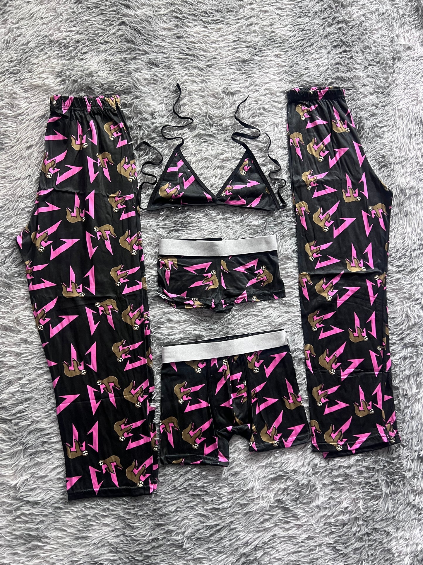 CT Pink And Black 5 Piece PJ - Fundies