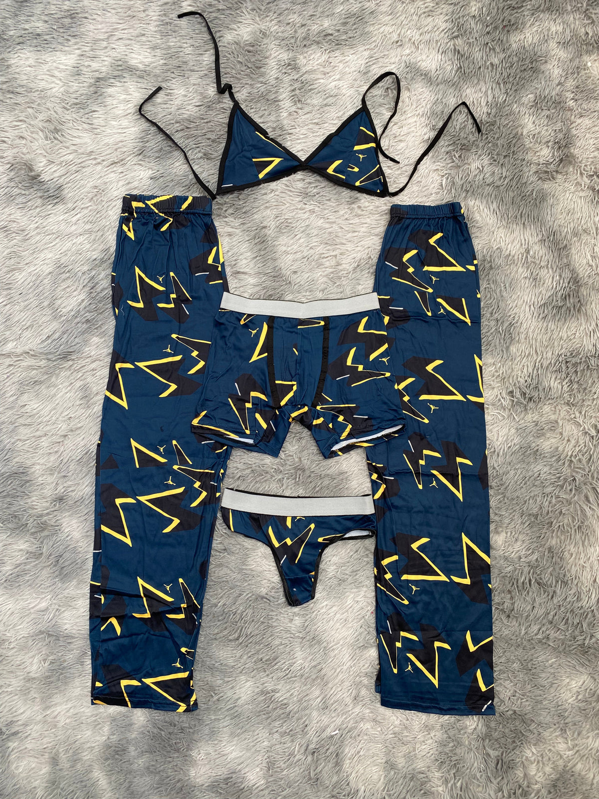 Jordan Blue Background 5 Piece PJ Set