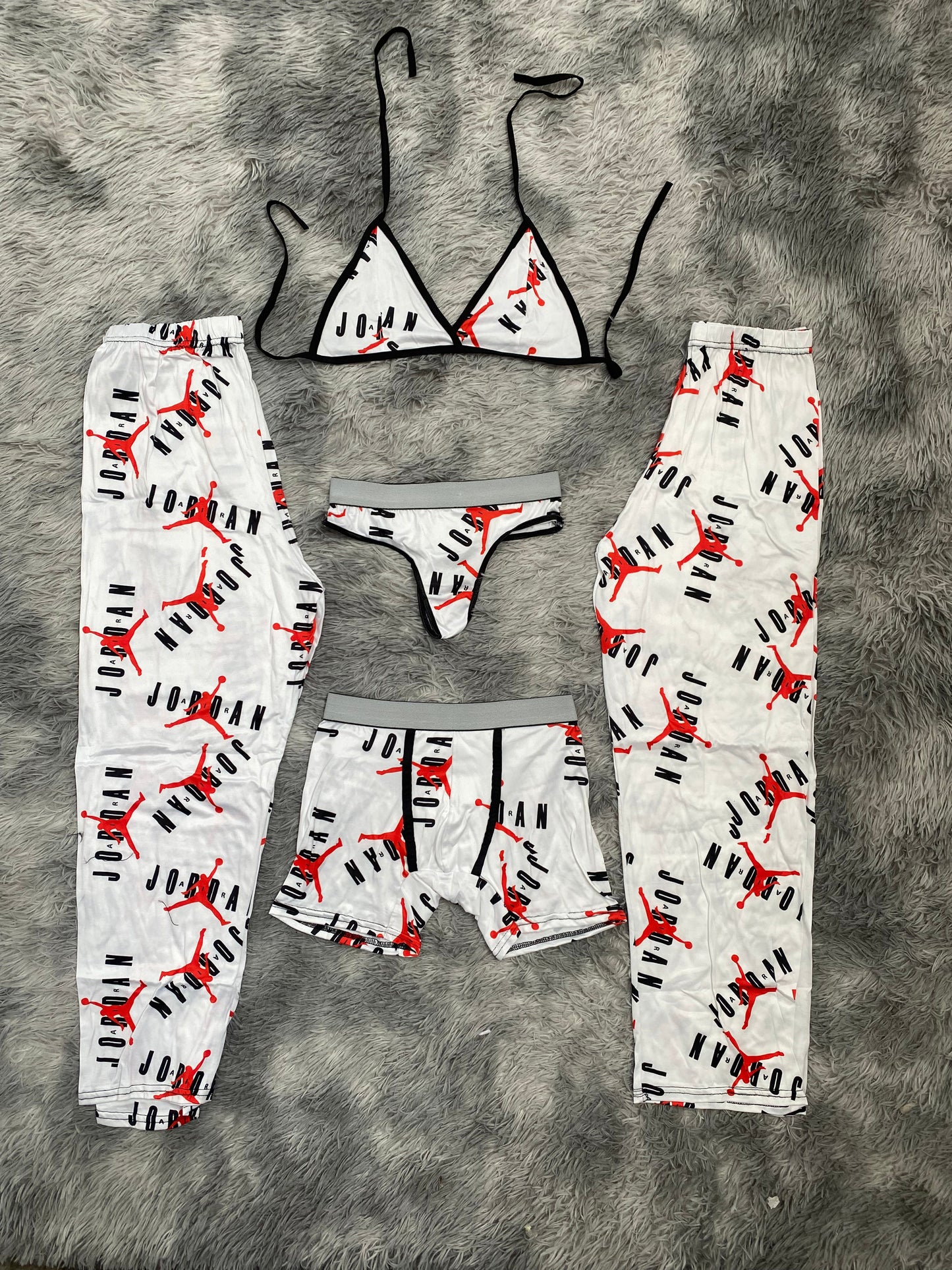 Jordan Background White 5 Piece PJ - Fundies