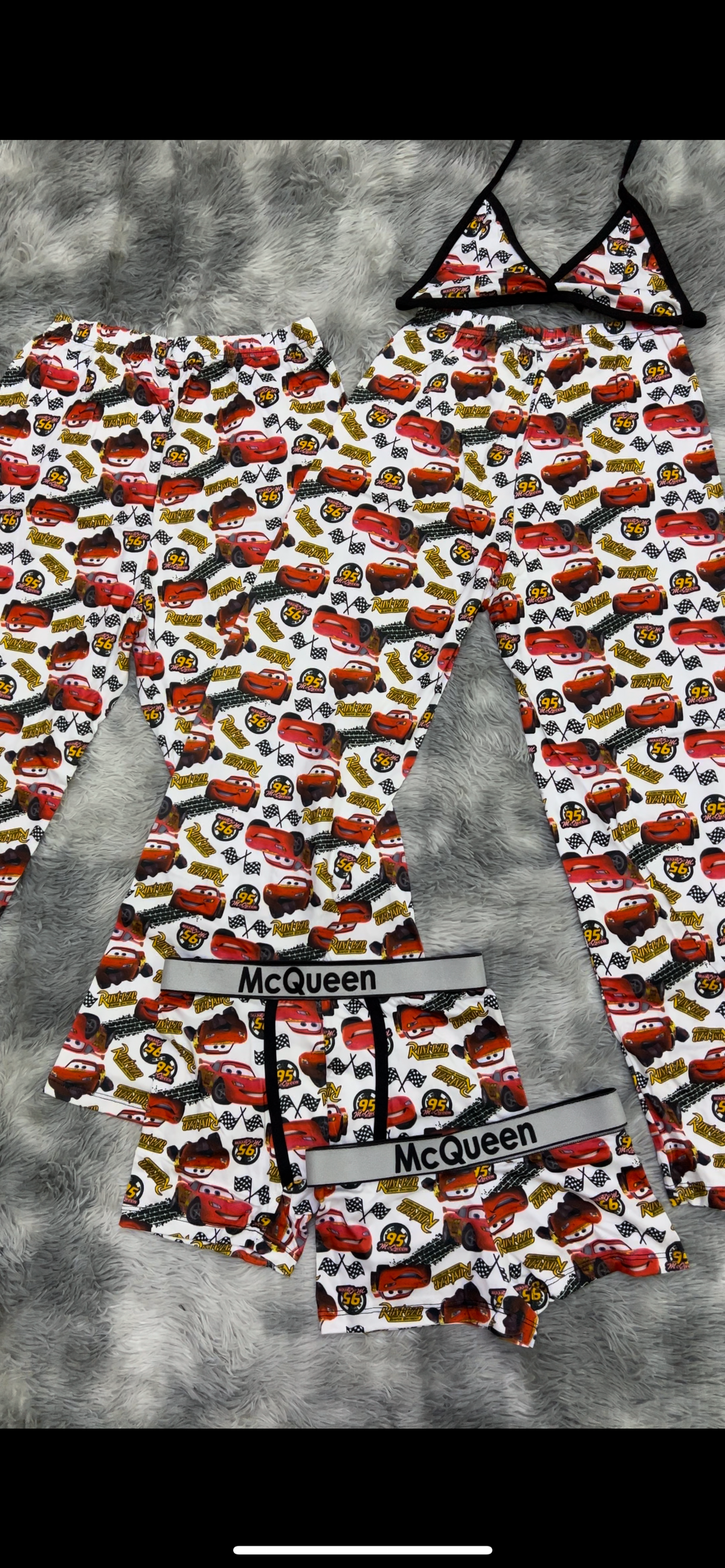 Cars White 5 Piece PJ Set