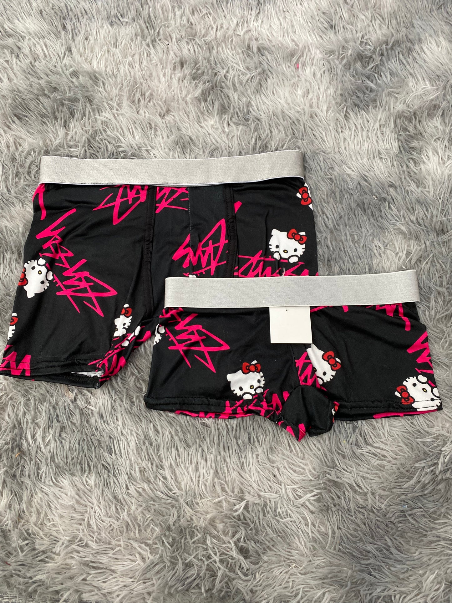 Hello Kitty Pink Letters Matching Boxer & Boxer Set for Couples