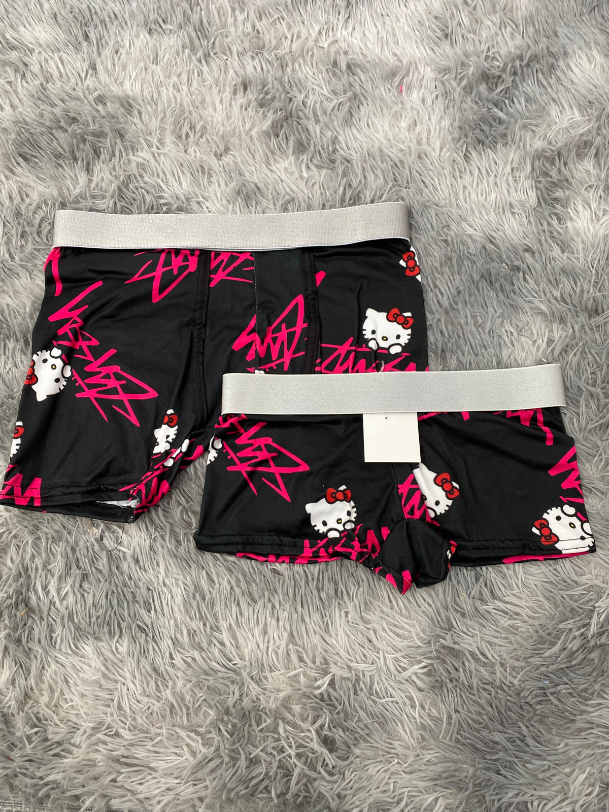 Kitty Pink Letters Matching Boxers