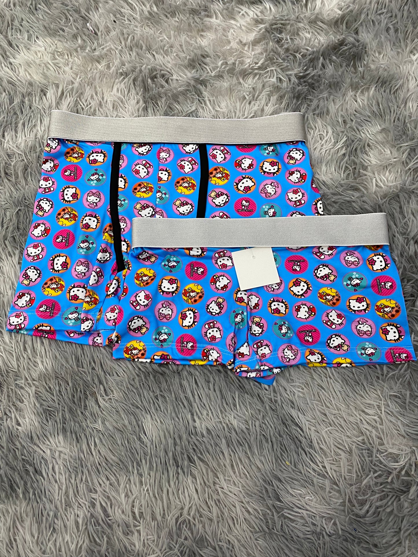 Hello Kitty Circles Blue Matching Boxer & Boxer Set for Couples