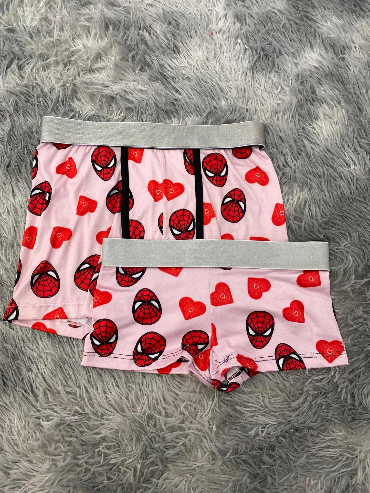 Spider-Man Hearts Pink Matching Boxer & Boxer Set for Couples