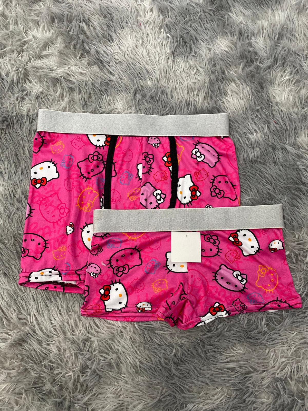 Kitty Faces Colors Pink Background Matching Boxers
