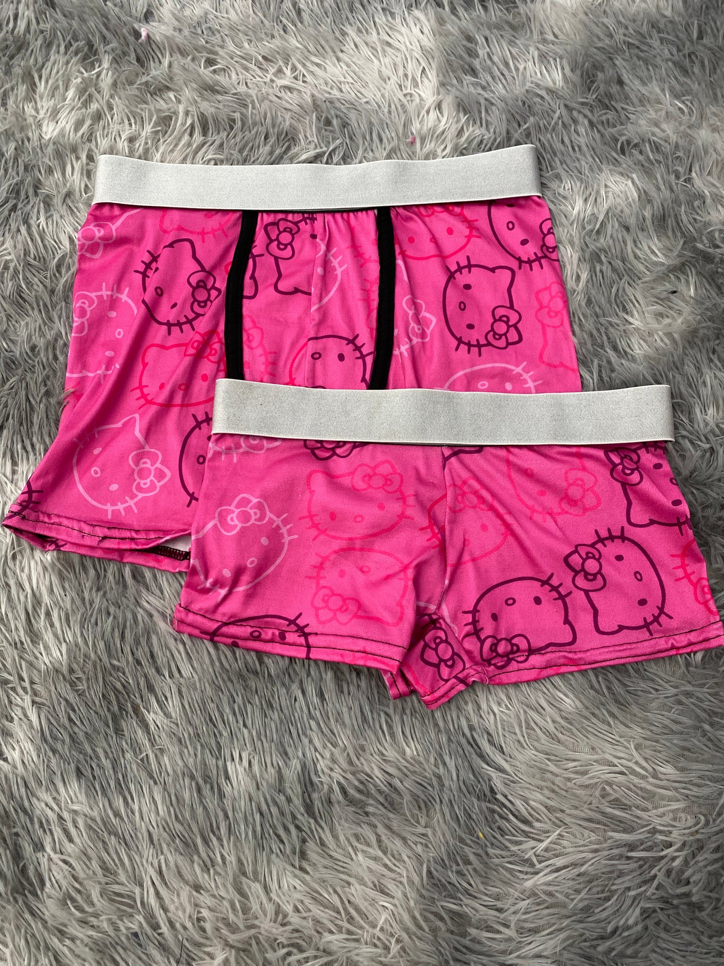 Hello Kitty Outlines Pink Matching Boxer & Boxer Set for Couples