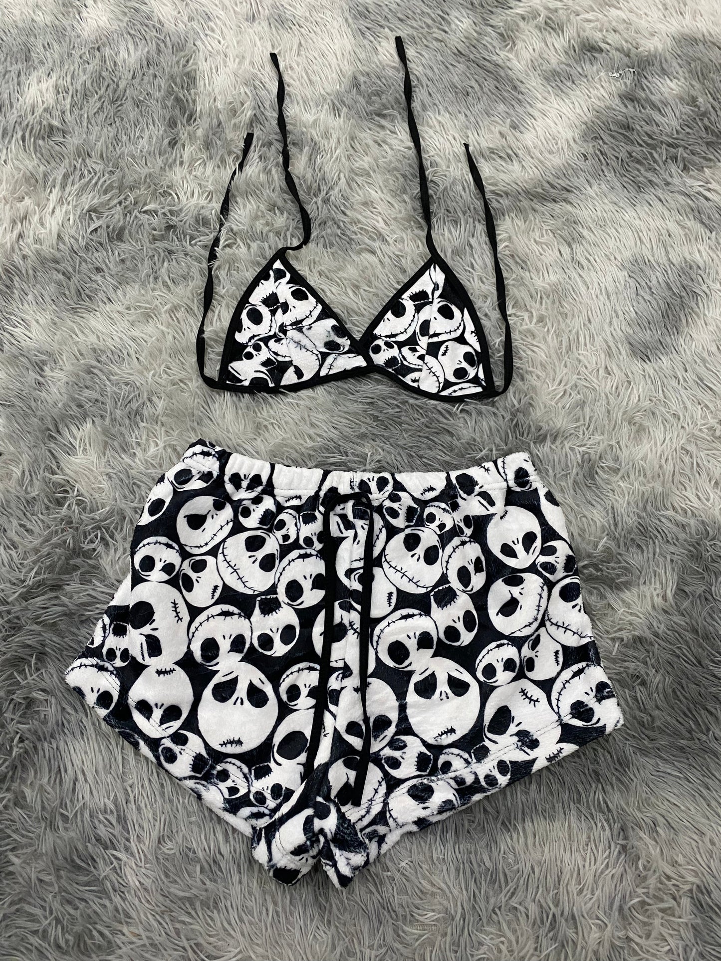 Jack Skellington Faces Plush Top & Shorts Set