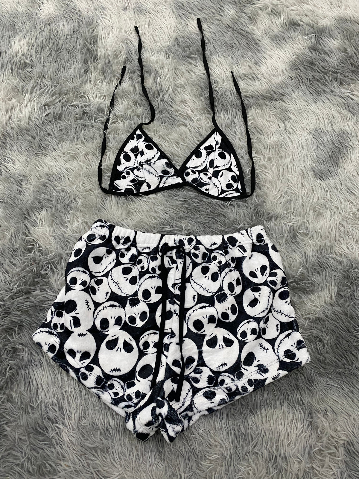 Jack Skellington Faces Plush Top & Shorts Set