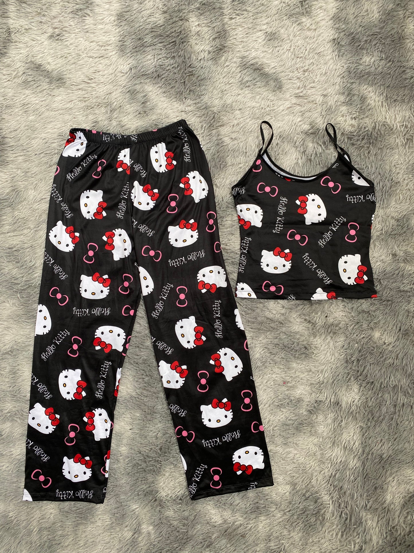 Hello Kitty Black Pajama Top & Pants Set