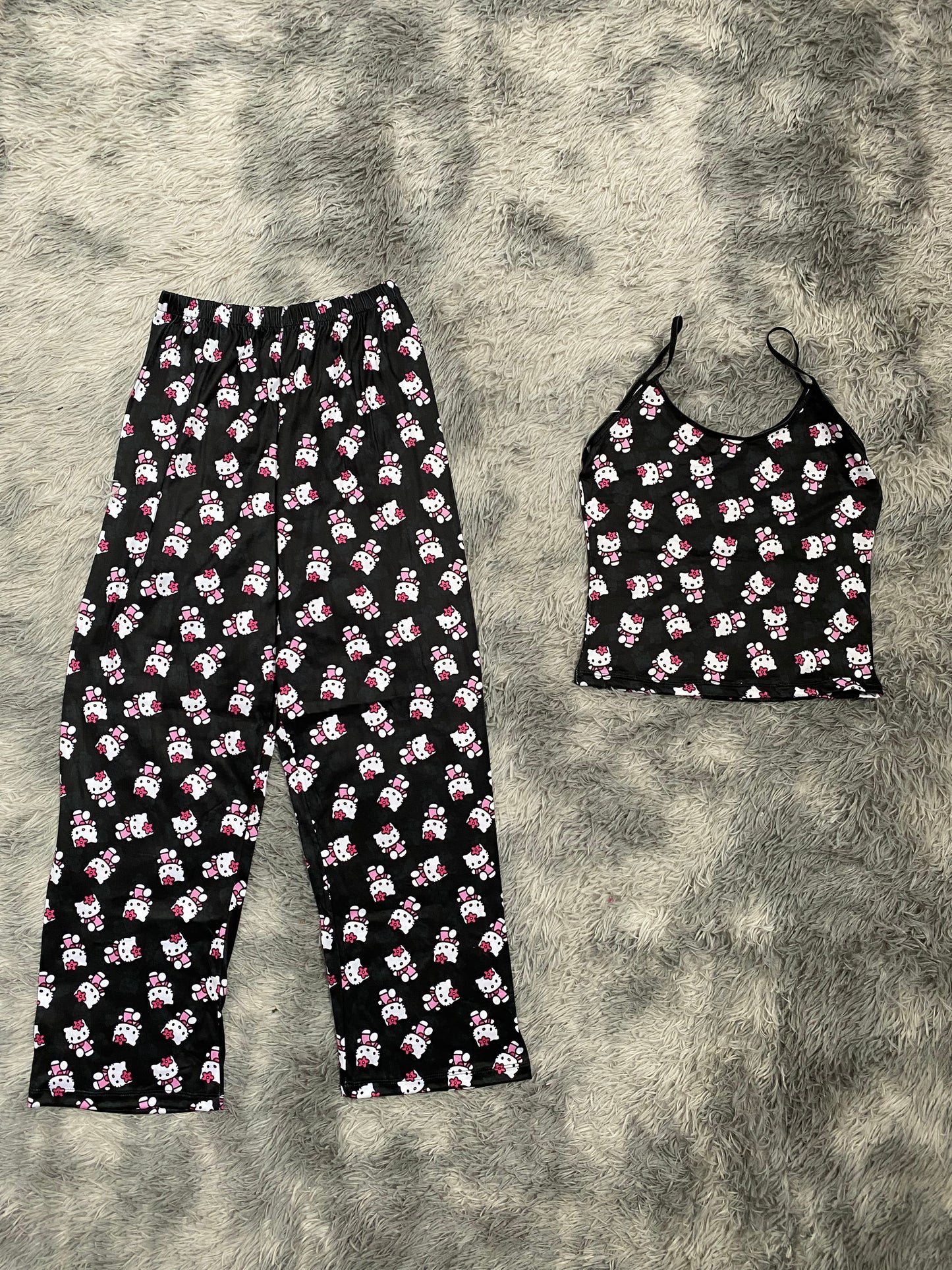 Hello Kitty Black Pajama Top & Pants Set