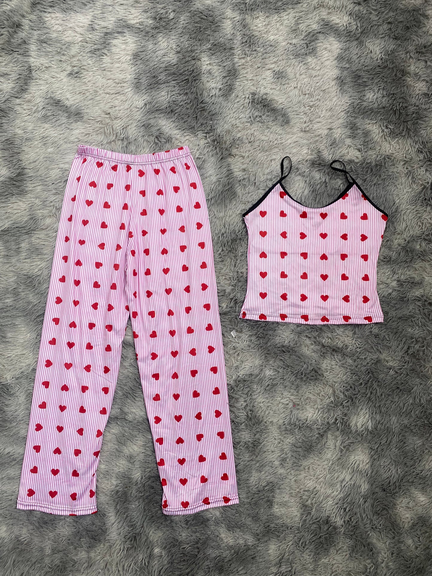 Hearts & Stripes Pajama Top & Pants Set