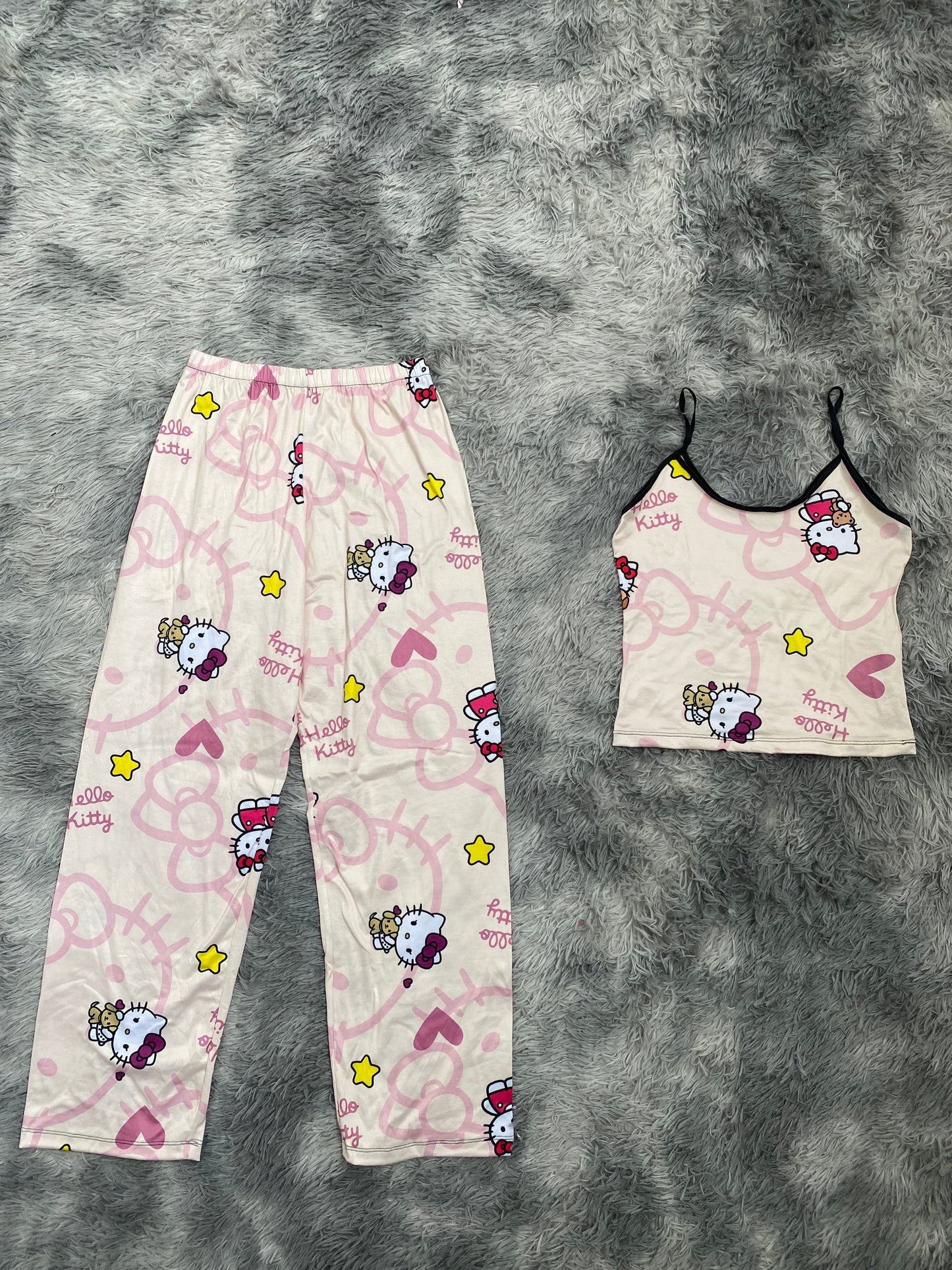 Hello Kitty Beige Pajama Top & Pants Set
