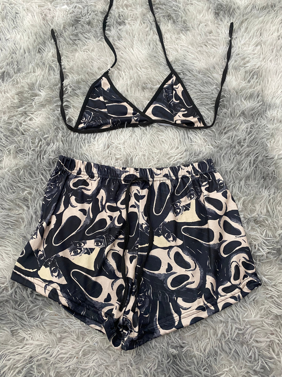 Scream Brown Top & Shorts Set