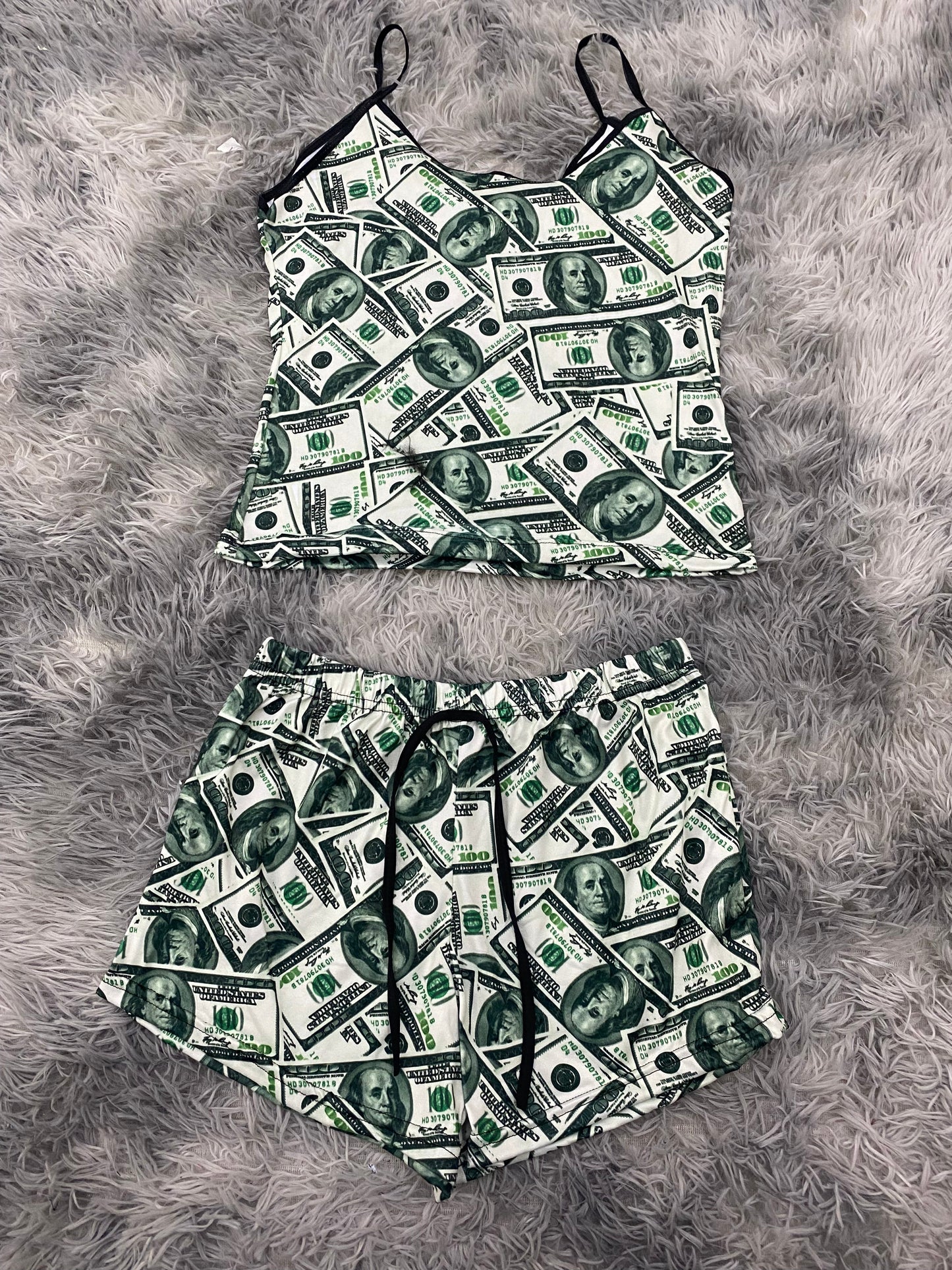 Dollar Pajama Top & Shorts Set