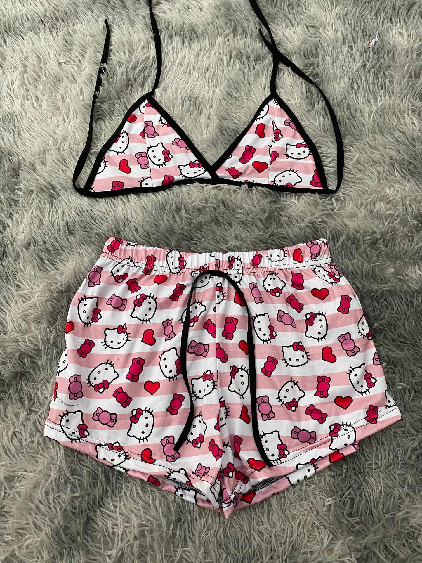Hello Kitty Stripes Top & Shorts Set