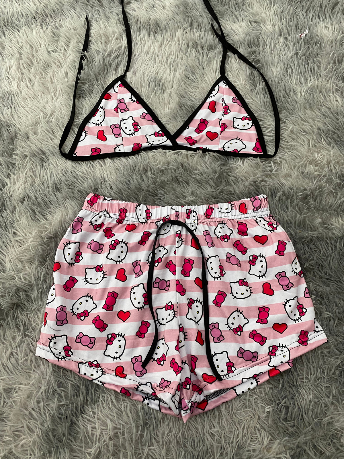 Hello Kitty Stripes Matching Top & Short
