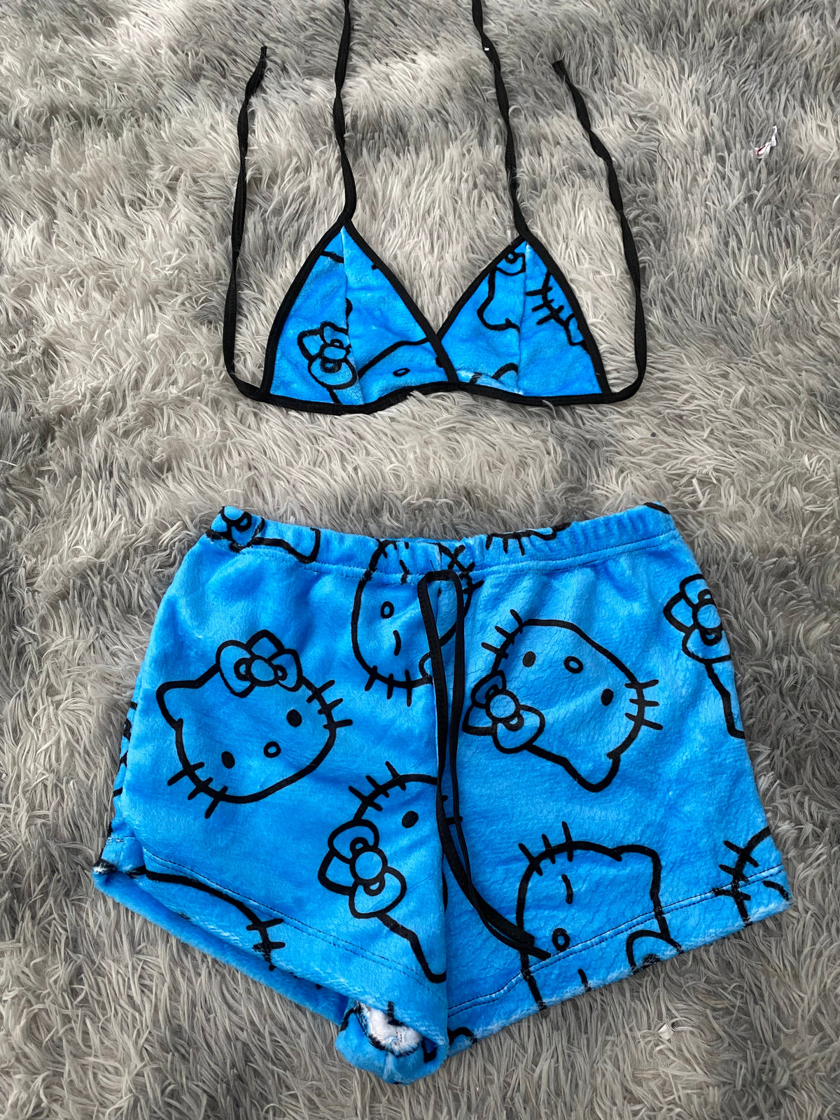 Kitty Blue Top And Short - Plush
