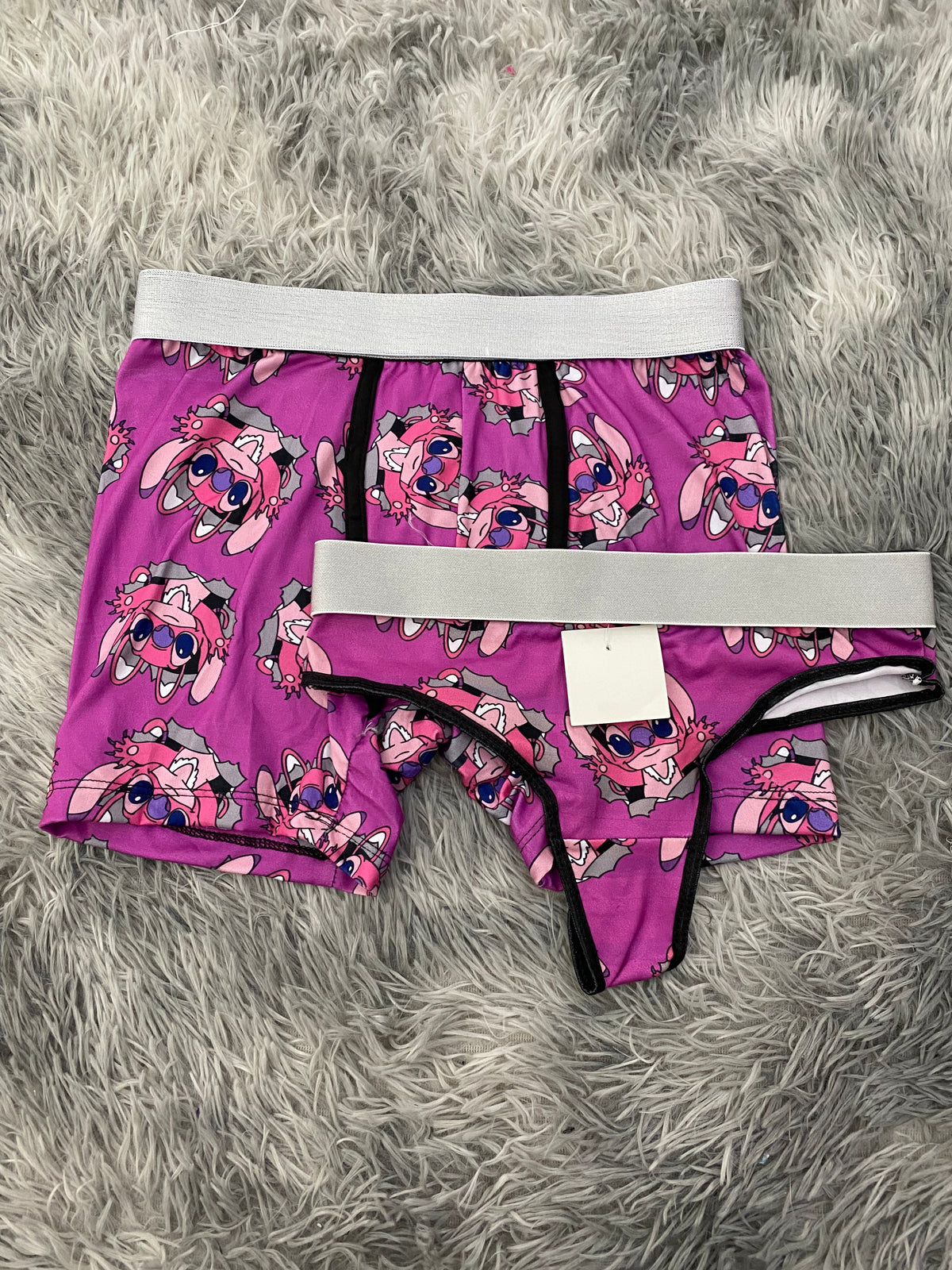 Stitc Pink Background Matching Boxer & Thong