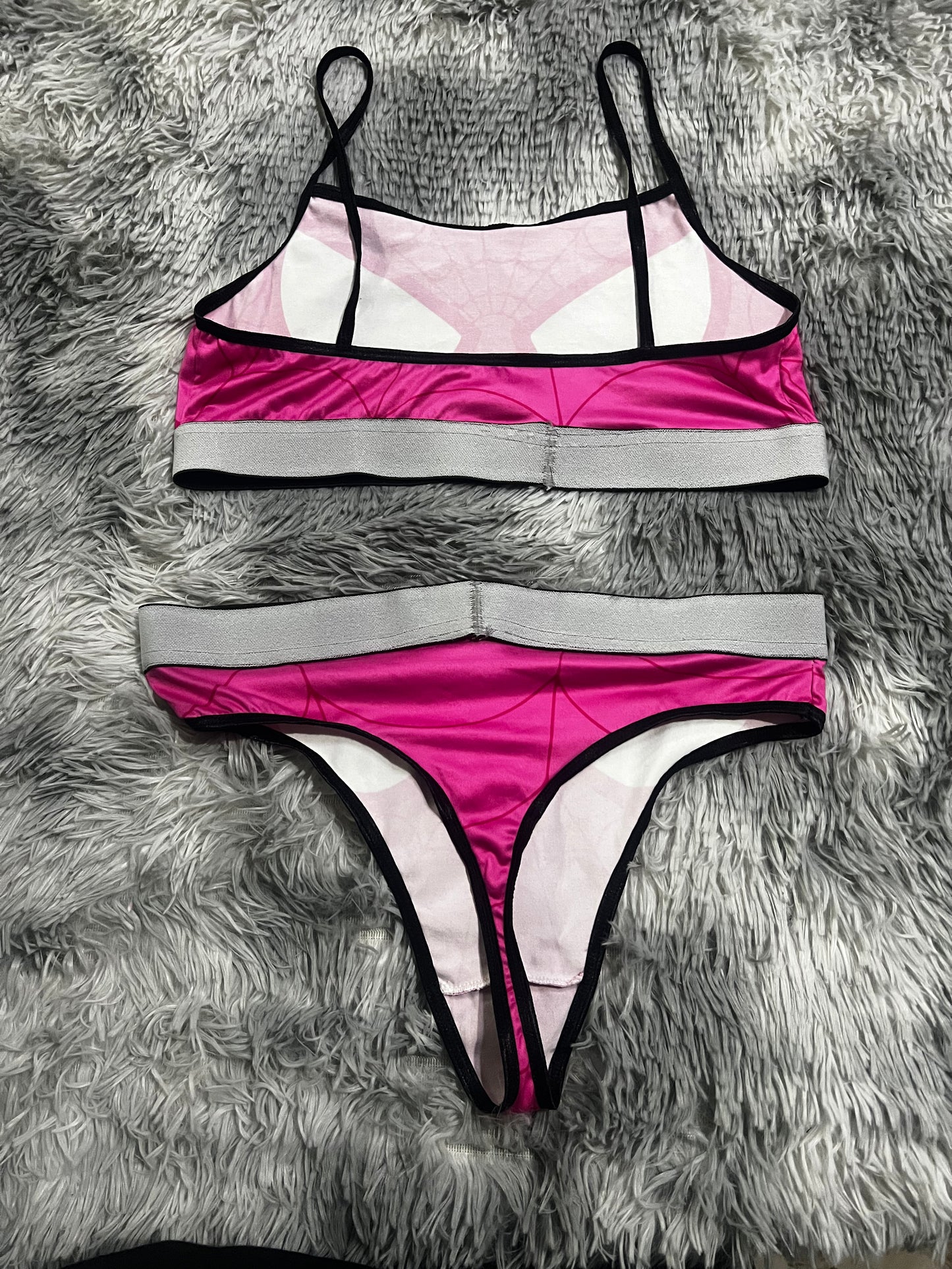 Spider pink face set thong