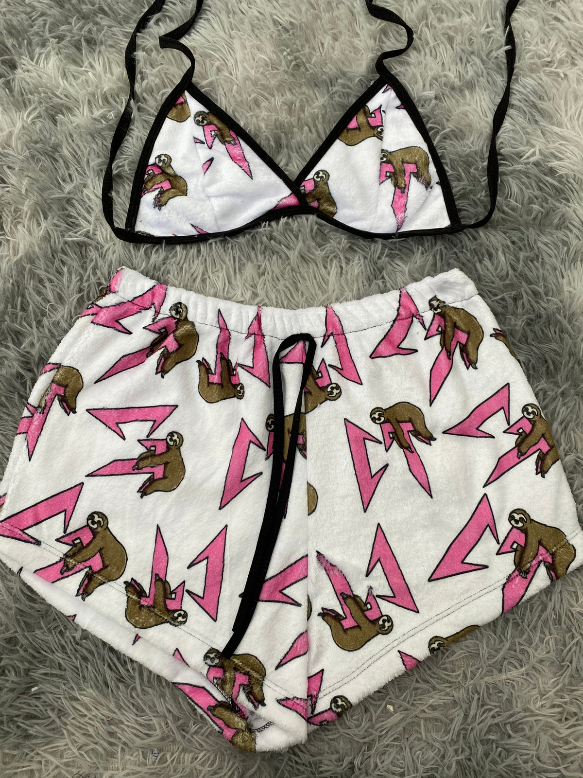 Ct Pink Letters White Background Matching Top & Short