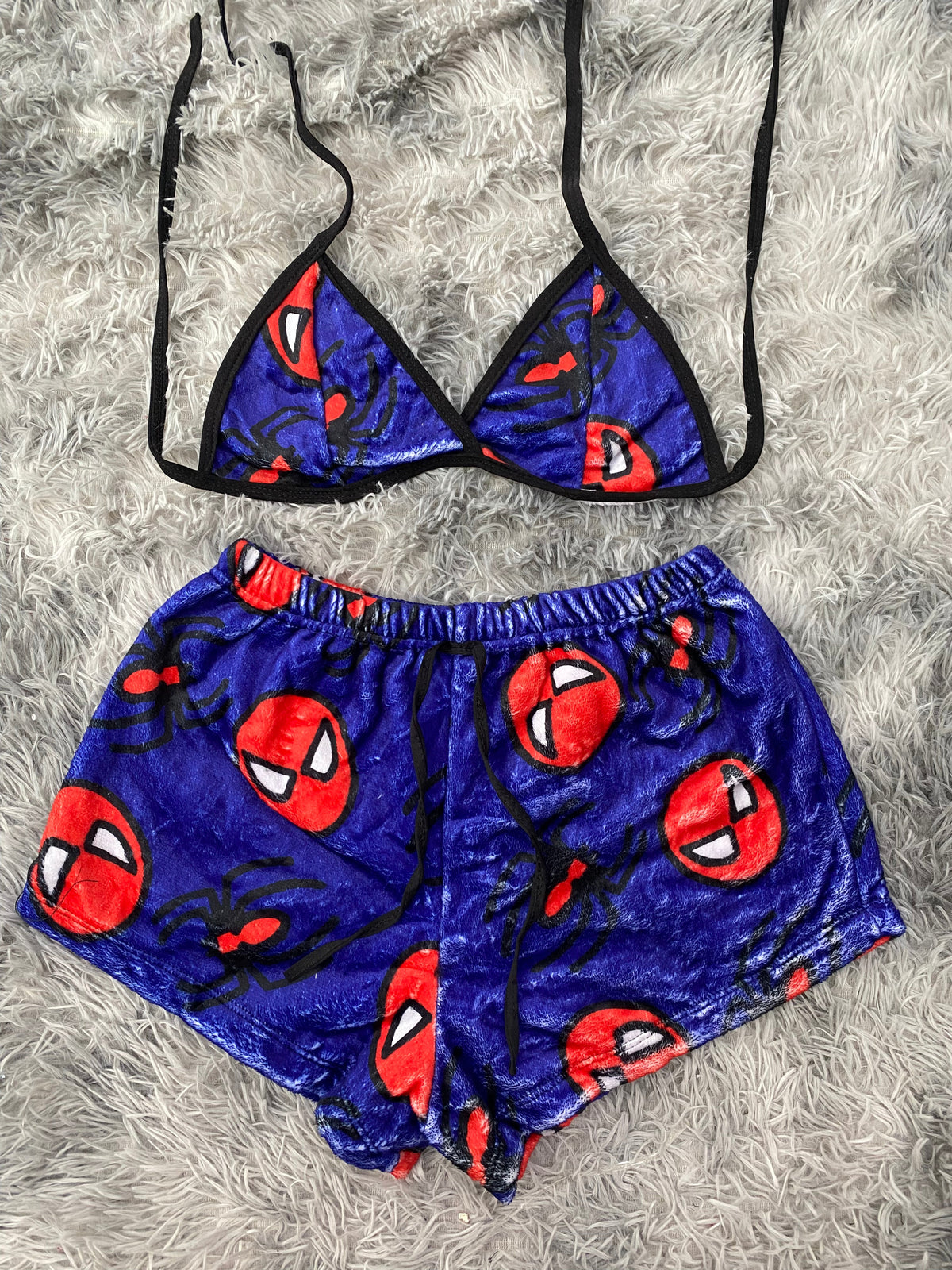 Spidey Blue Background Matching Top & Short