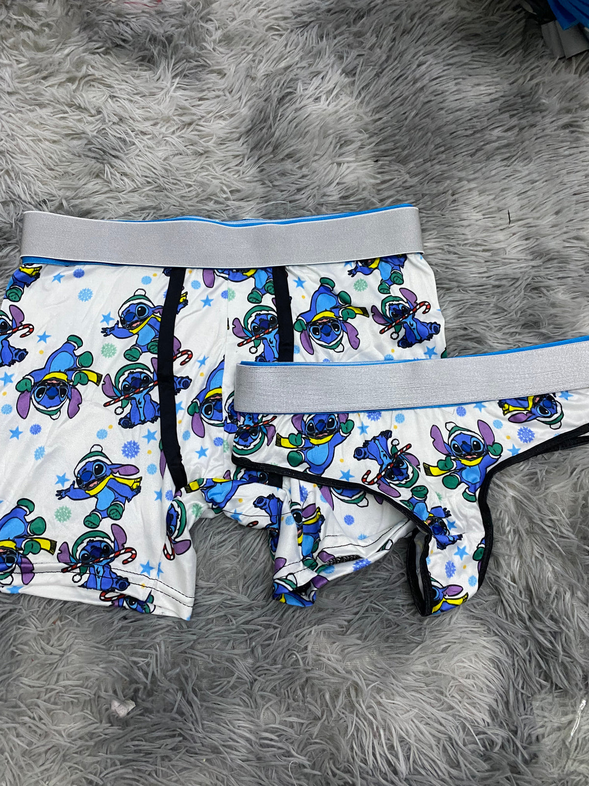 Stitc With Hat Christmas White Background Matching Boxers