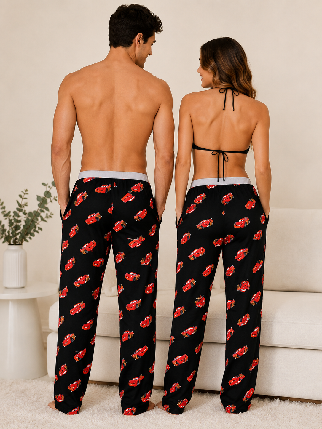 McQueen Black 5 piece pajama set