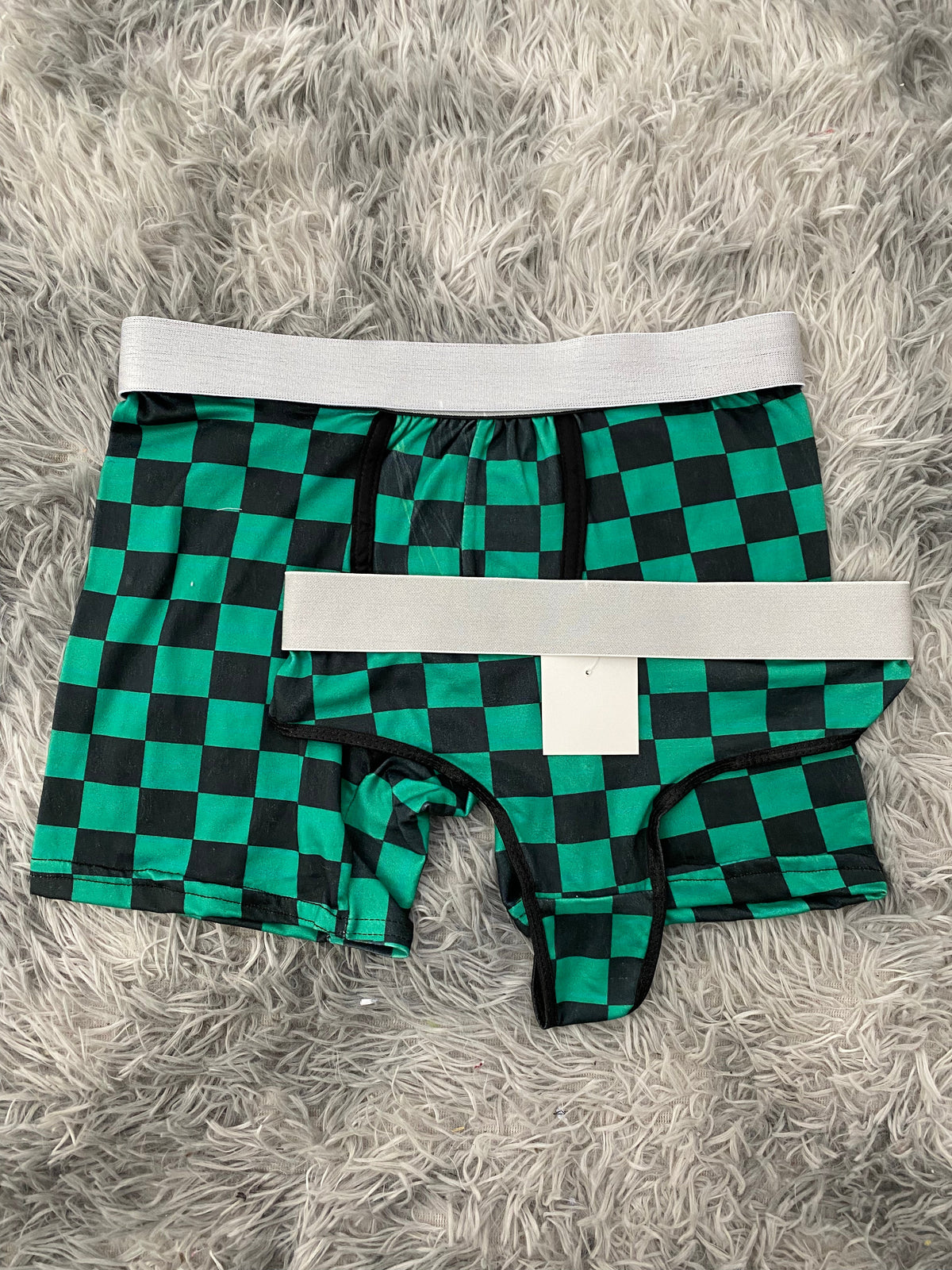 Plaid Chicos Green Matching Boxer & Thong