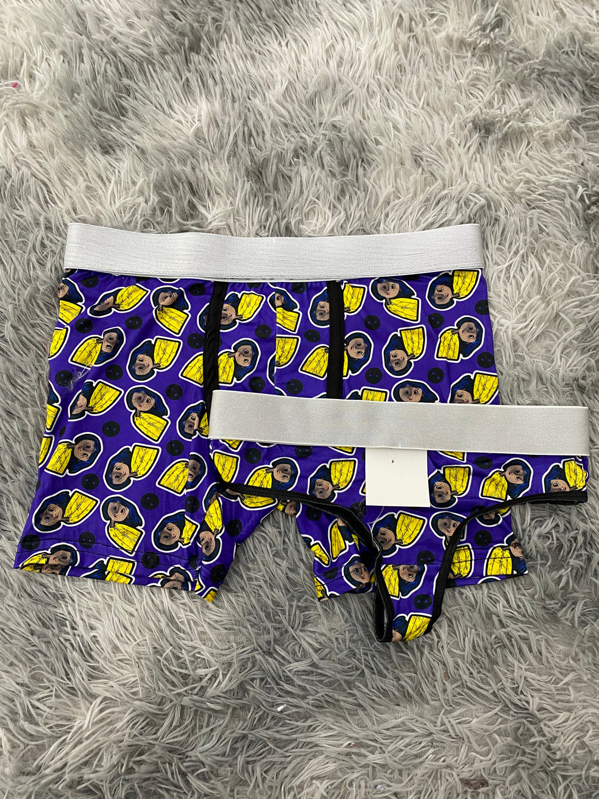 Caroline Background Buttons Purple Duo With Thong