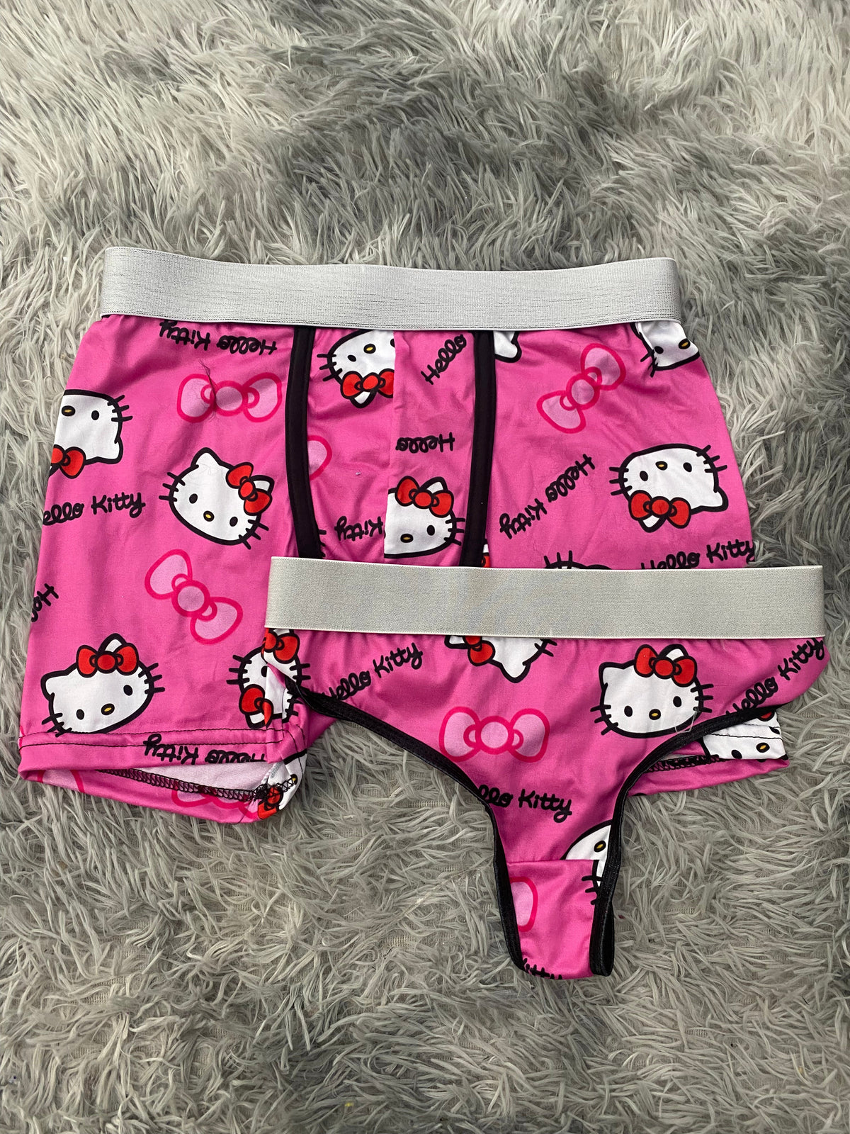 Kitty Bows Pink Background Duo With Thong