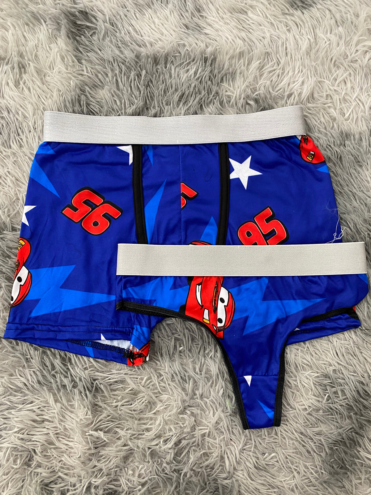 Cars 95 Blue Background Duo With Thong