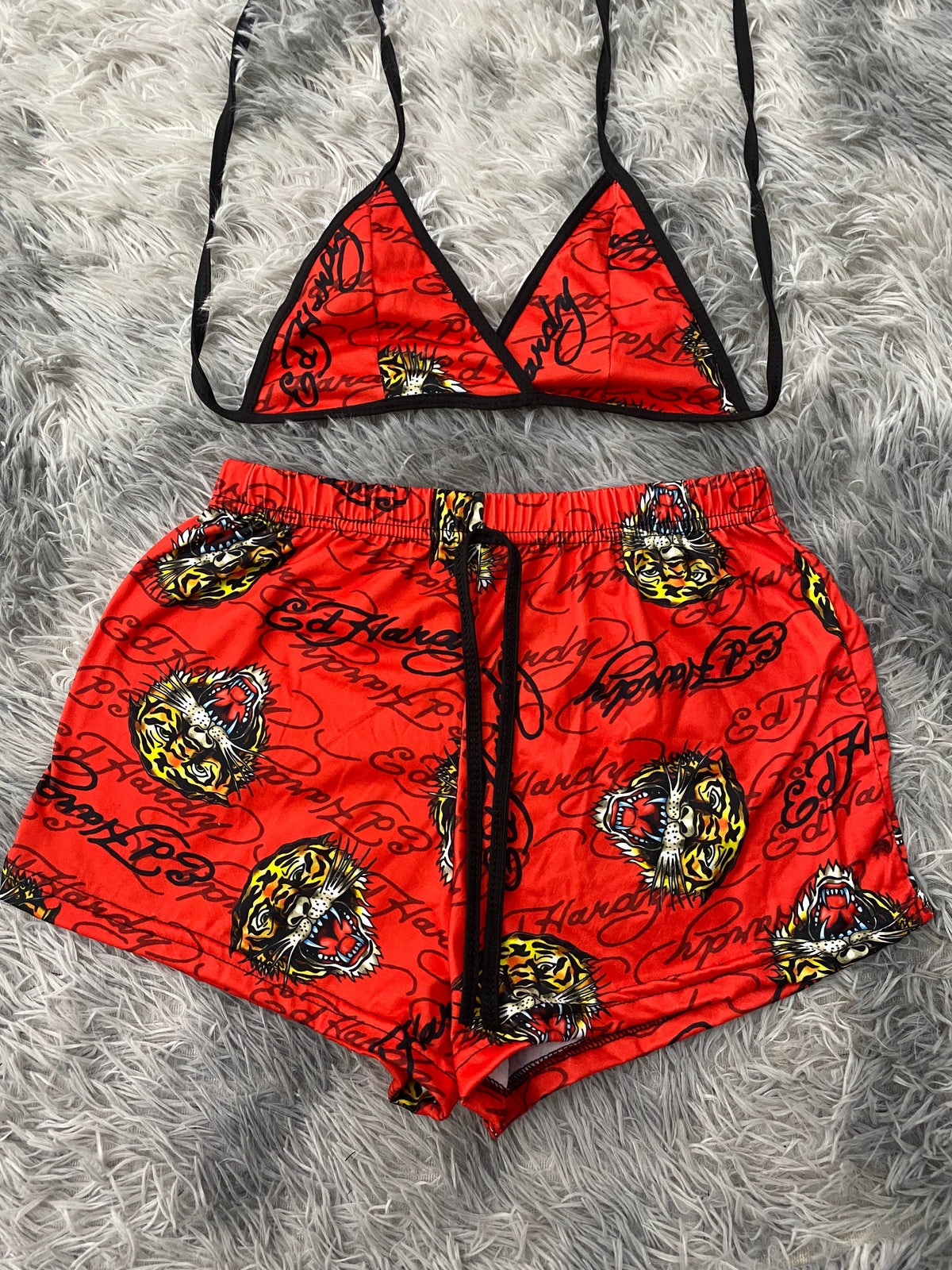 Ed Hardy Red Matching Top & Short