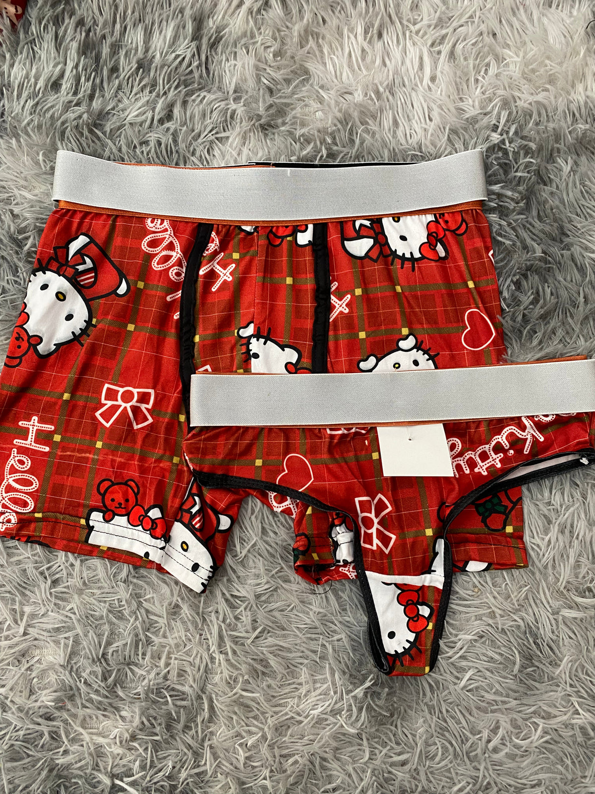 Kitty Gifts Christmas Plaid Duo With Thong