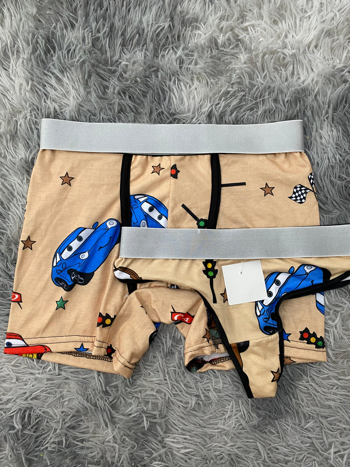 Cars Characters Beige Background Duo With Thong
