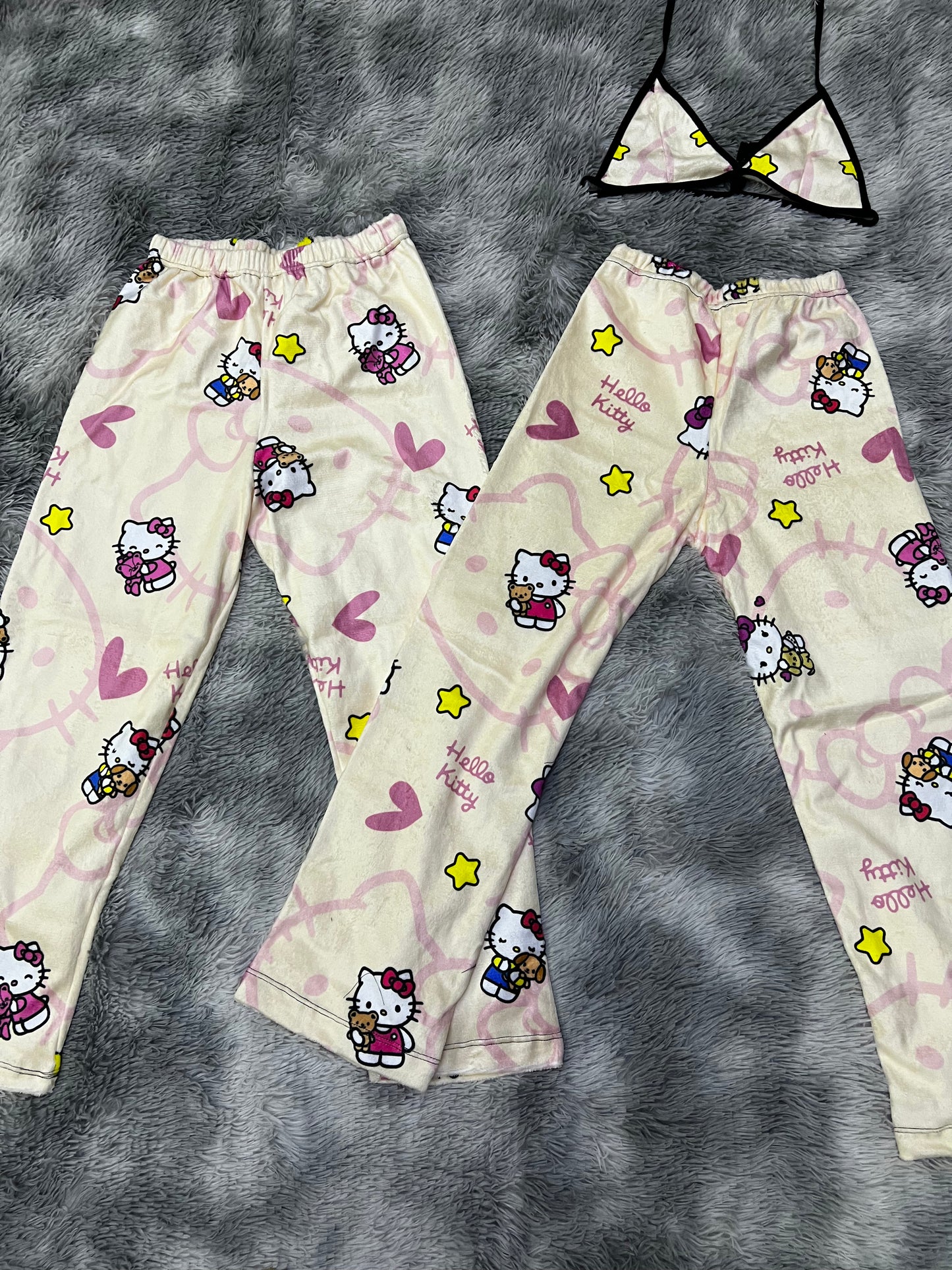 Hello kitty yellow plush pajama duo