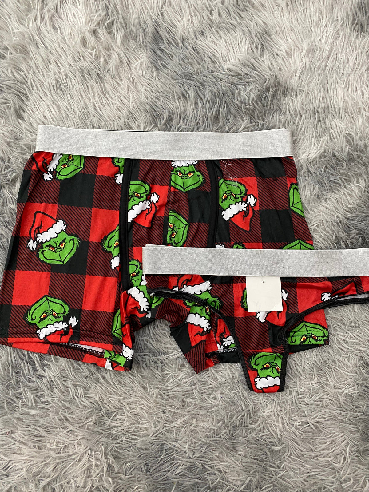 Grinch Plaid Red Duo With Thong