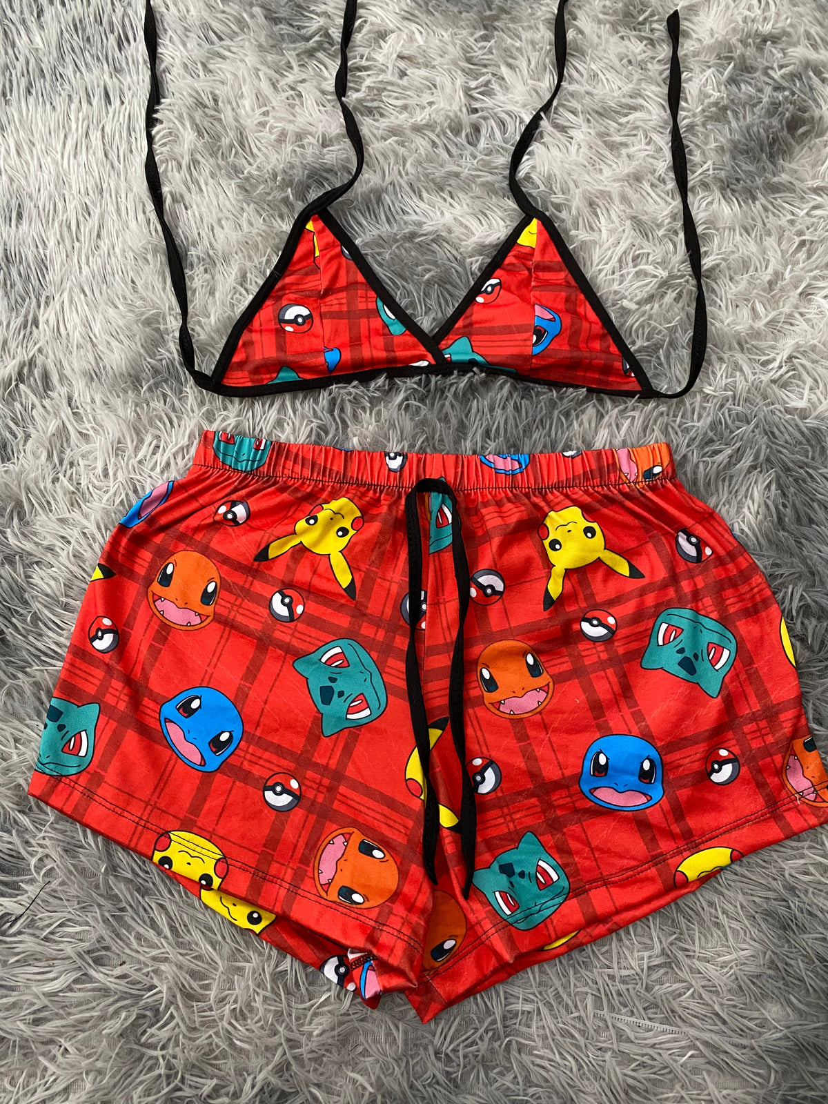 Pokemon Plaid Matching Top & Short