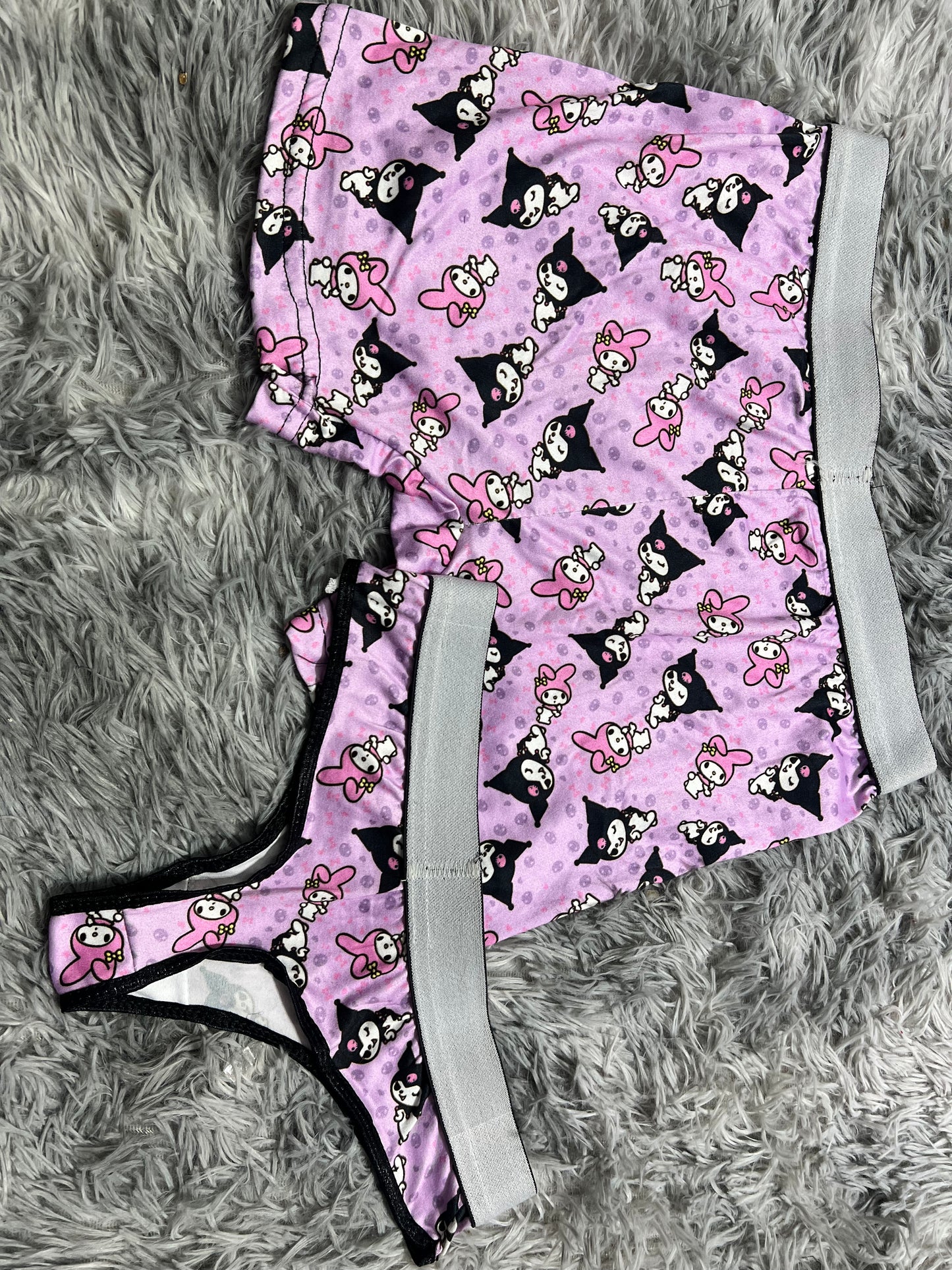 Kuromi My melody purple Print Matching Underwear For Couples