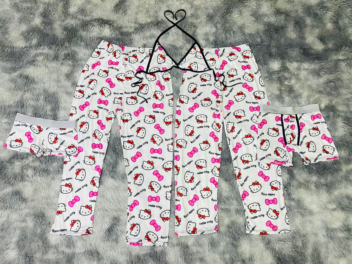Kitty Pink Bow 5 Piece PJ Set