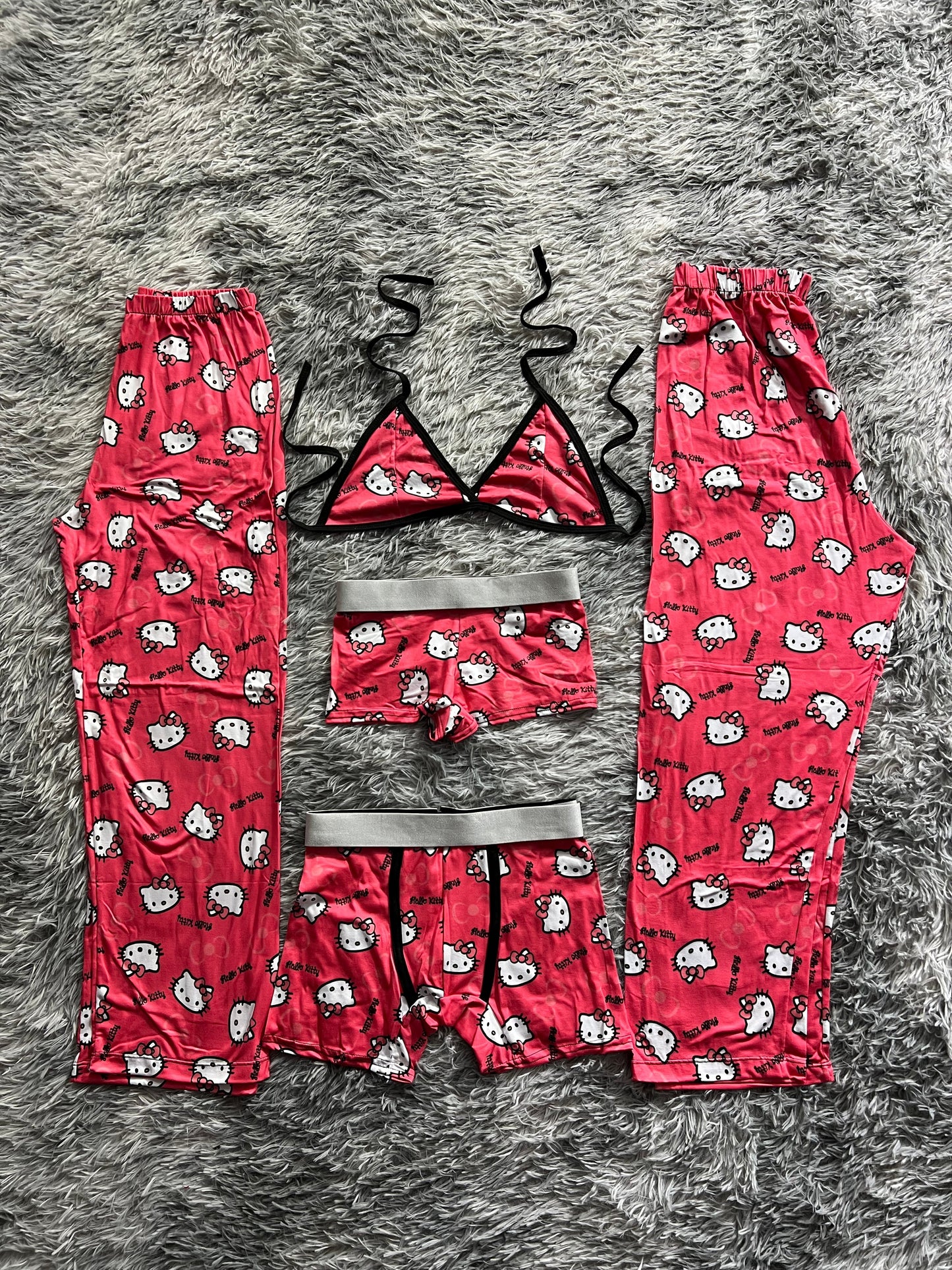 Hello Kitty Name Background Pink 5 Piece PJ - Fundies