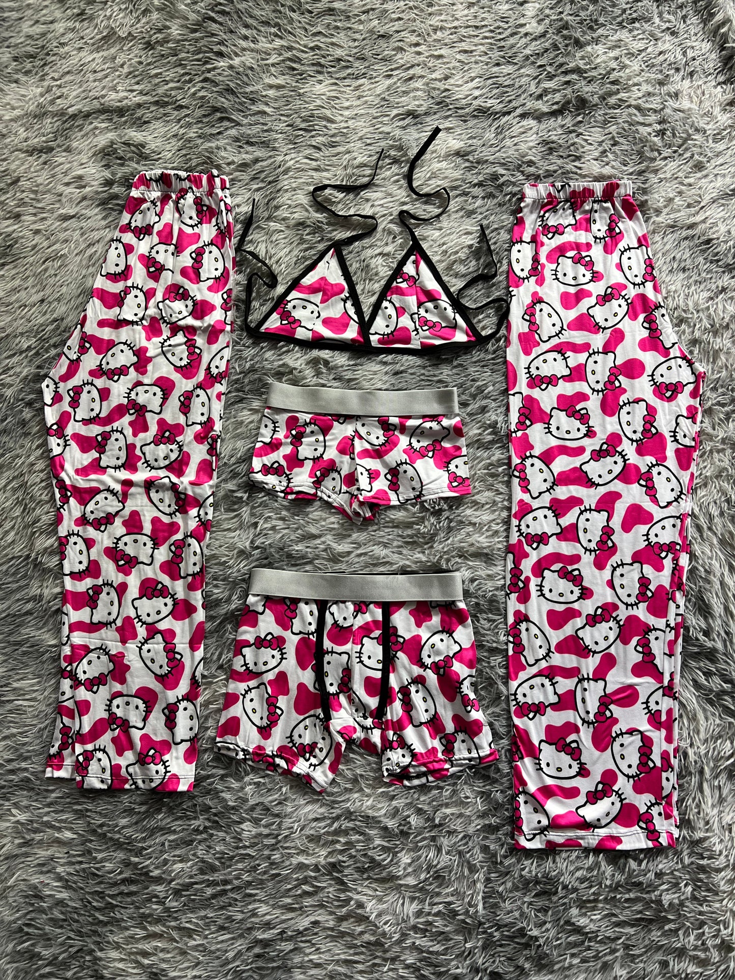 Hello Kitty Little Cow Pink 5 Piece PJ - Fundies