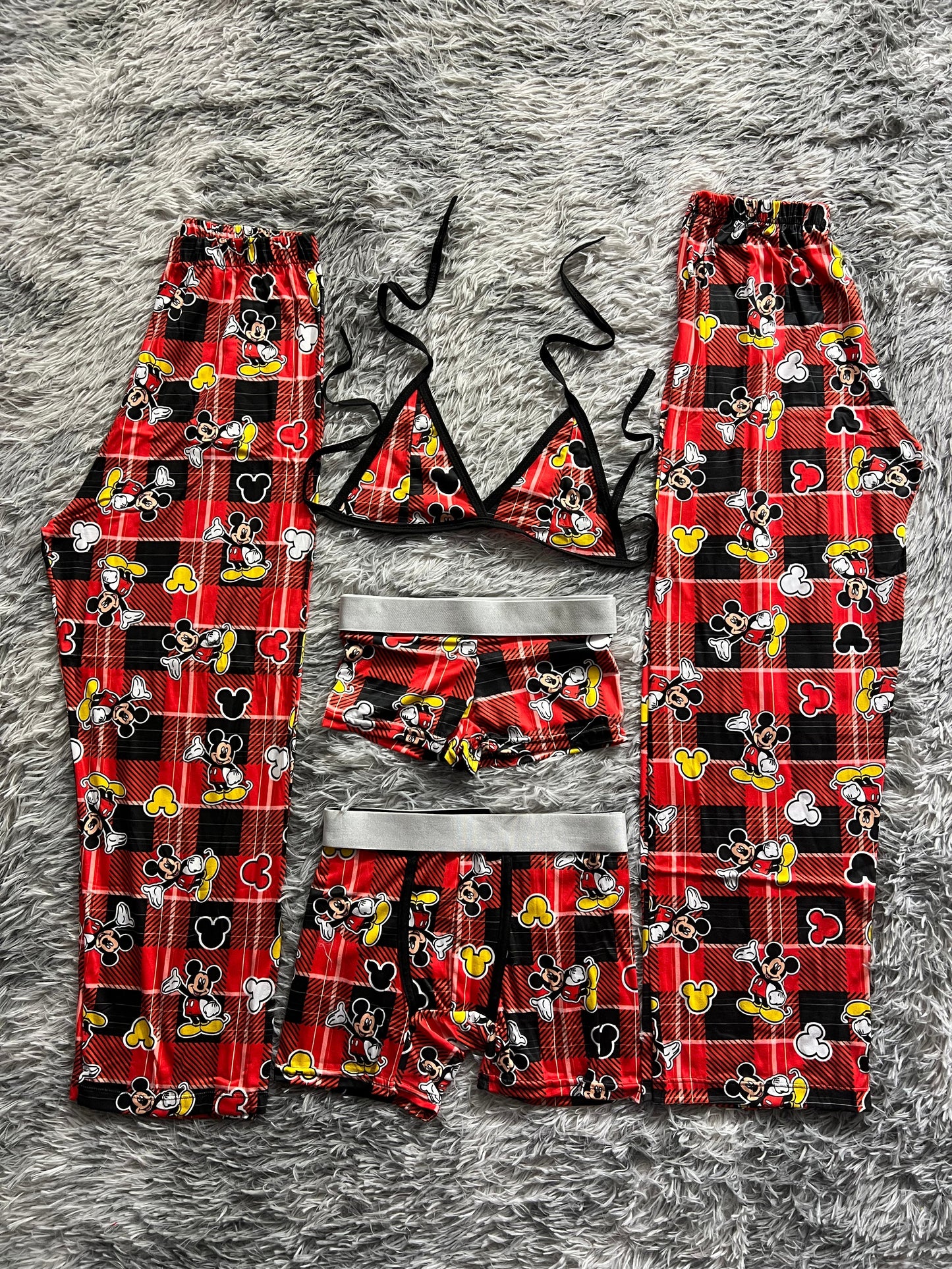 Mickey Mouse Checkered Striped 5 Piece PJ - Fundies