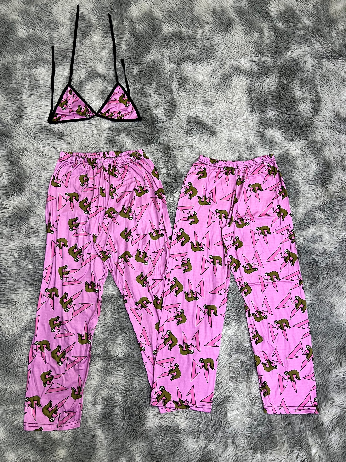 CT pink plush pajama duo