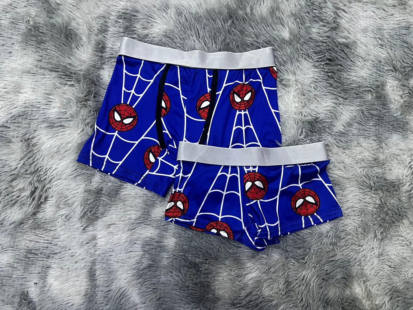 Spiderman blue webs matching couples boxer underwear