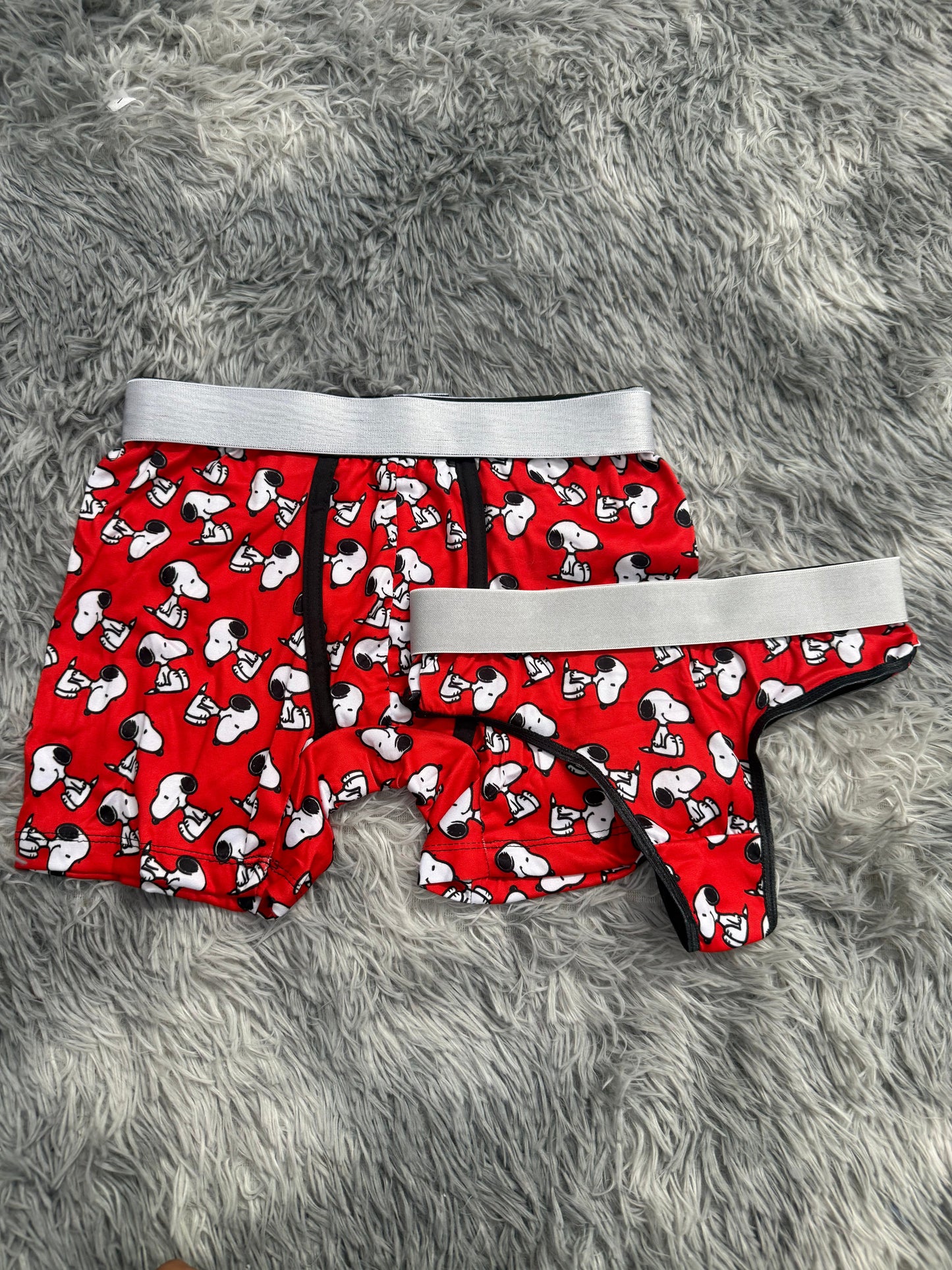 Snoopy Red Matching Boxer & Thong Set