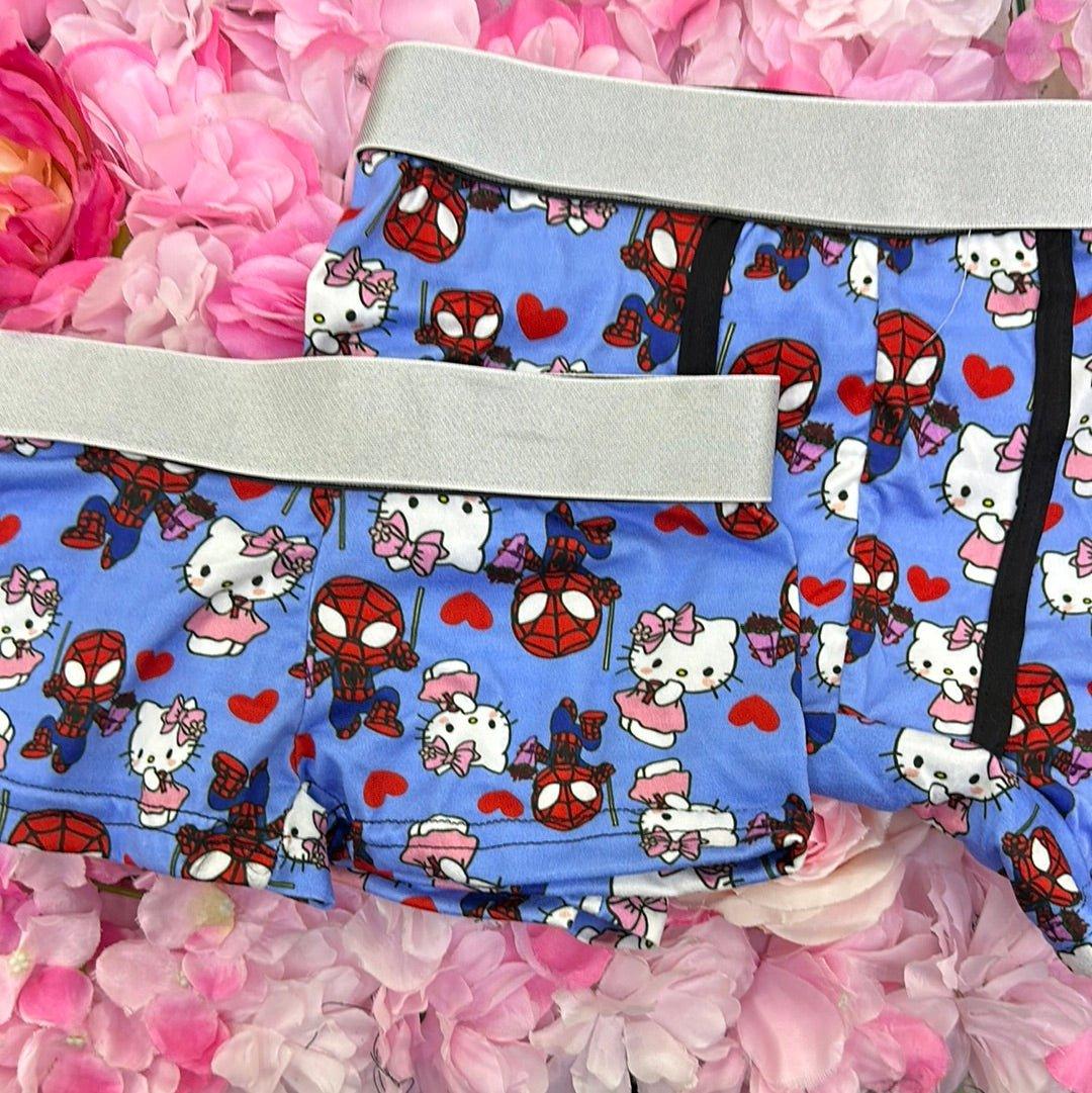 Hello Kitty Spider-Man Blue Matching Boxers - Fundies