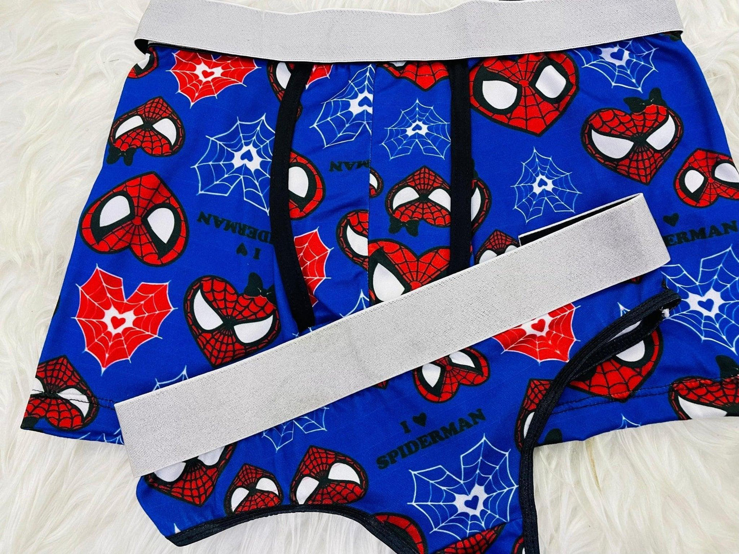 Spider-Man Heart Blue Duo With Thong - Fundies