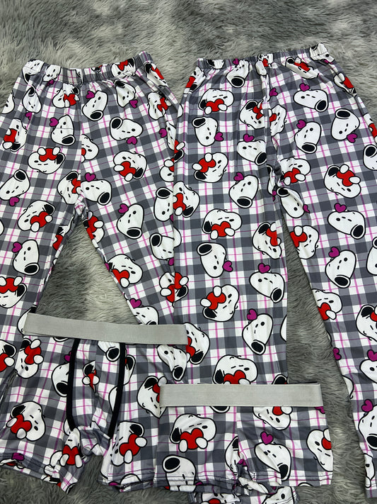 Snoopy Print 5 piece pajama set For Couples Cozy Nights 🐶