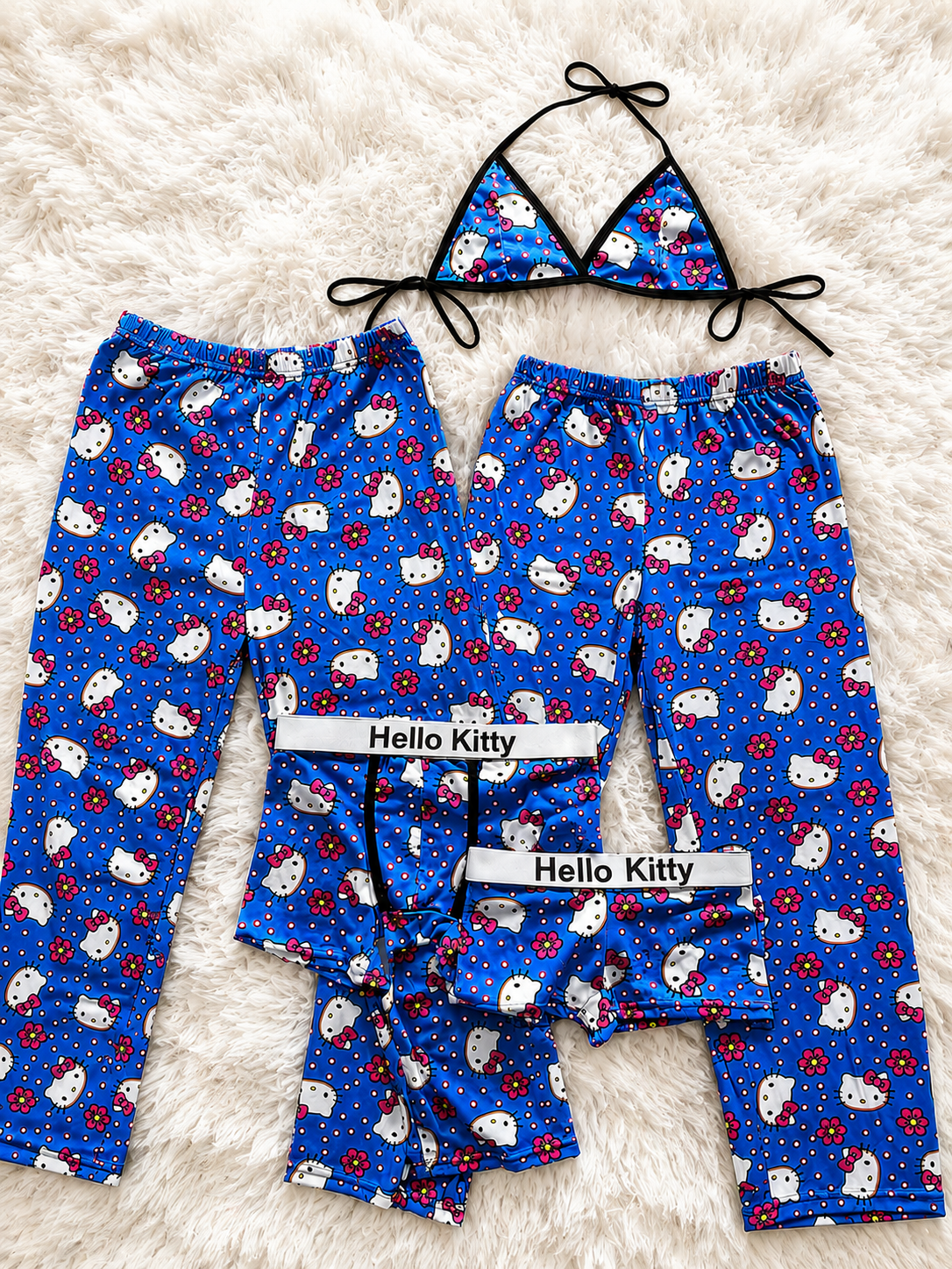 Hello Kitty Little Dots Background Blue 5 Piece PJ - Fundies