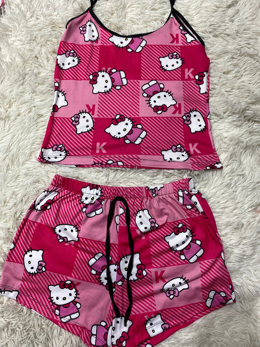 Hello Kitty Plaid Women's Pajama Set - Fundies